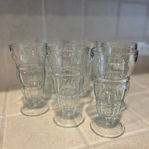 Set of 6 Vintage Crate & Barrel Soda Glasses